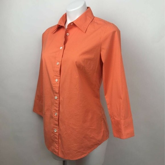 Haberdashery By J.Crew Polka Dot Button Up Top M - Picture 3 of 6